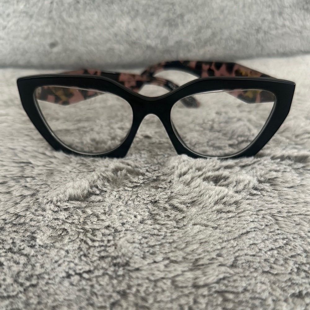 Prada Women's Black and Pink Tortoise Shell Glasses - Picture 2 of 7